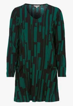 Cellbes of Sweden V-ringad trikåtunika med fickor Mörkgrön / Svart / Mönstrad Clearance