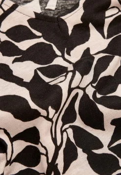 Cellbes of Sweden V-ringad trikåtunika med fickor Beige / Svart / Mönstrad