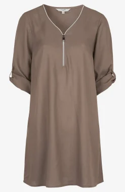 Cellbes of Sweden V-ringad tunika i två längder Nougat Hot