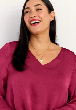 Cellbes of Sweden V-ringad tunika med trumpetärm Plommon Best