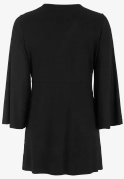 Cellbes of Sweden V-ringad tunika med vriden rynkdetalj Svart New