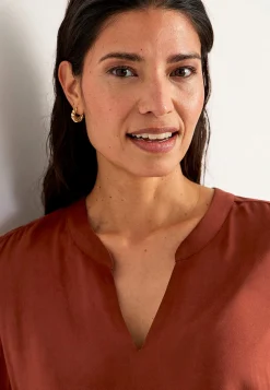 Cellbes of Sweden V-ringad, vävd tunika Roströd Sale