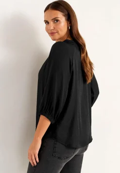 Cellbes of Sweden Vävd blus med struktur Svart Hot