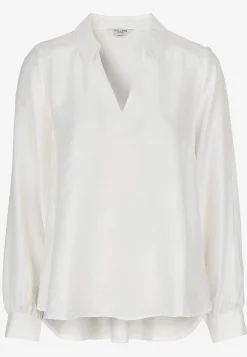 Cellbes of Sweden Vävd blus med vida ärmar Vit Discount