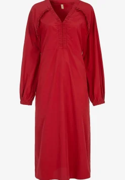 Soyaconcept Vävd klänning i poplin Röd Online