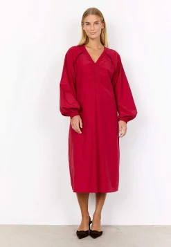 Soyaconcept Vävd klänning i poplin Röd Online