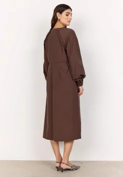 Soyaconcept Vävd klänning i poplin Brun Discount