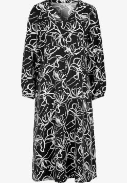 Cellbes of Sweden Vävd klänning med knappar Svart / Mönstrad Best