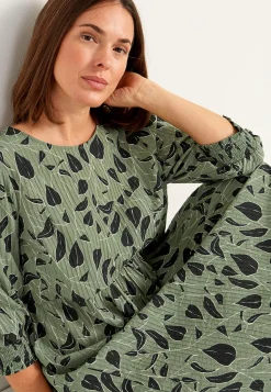 Cellbes of Sweden Vävd klänning med struktur Svart / Grön / Mönstrad Outlet