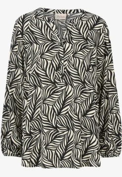 Wasabiconcept Vävd, mönstrad blus Svart / Vit / Mönstrad Outlet