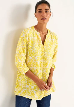 Cellbes of Sweden Vävd, mönstrad tunika Gul / Mönstrad New