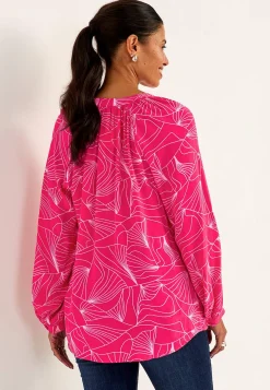 Cellbes of Sweden Vävd, mönstrad tunika Cerise / Mönstrad Discount