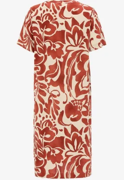 Soyaconcept Vävd, mönstrad viskosklänning Rost / Mönstrad