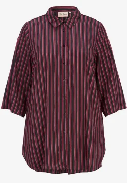 Wasabiconcept Vävd, randig skjorta Vinröd/Svart/Randig Online
