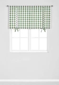 Cellbes of Sweden Vävd, rutig hissgardin Grön / Vit / Rutig Clearance