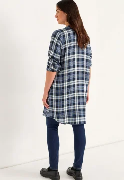 Cellbes of Sweden Vävd skjortklänning med fickor Blå / Rutig Outlet