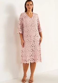 Cellbes of Sweden Vävd spetsklänning Gammalrosa Hot