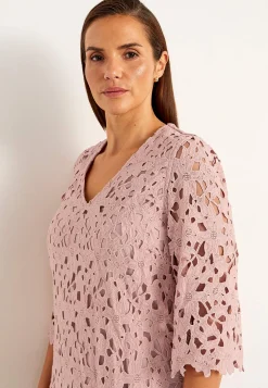 Cellbes of Sweden Vävd spetsklänning Gammalrosa Hot