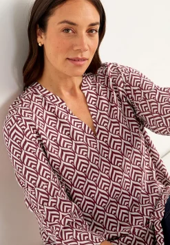 Cellbes of Sweden Vävd tunika Vinröd / Mönstrad Clearance