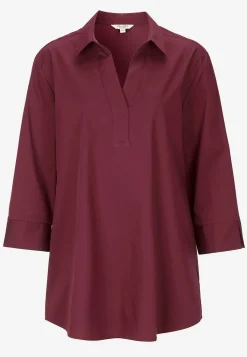 Cellbes of Sweden Vävd tunika i poplin Vinröd New