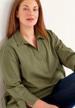 Cellbes of Sweden Vävd tunika i poplin Grön Hot