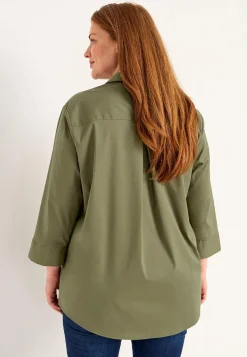 Cellbes of Sweden Vävd tunika i poplin Grön Hot