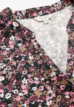 Cellbes of Sweden Vävd tunika med knappar Svart / Rosa / Blommig Online