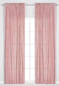 Cellbes of Sweden Vävda, randiga gardinlängder 2-pack Röd / Vit / Randig