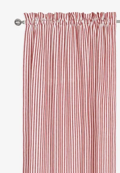 Cellbes of Sweden Vävda, randiga gardinlängder 2-pack Röd / Vit / Randig