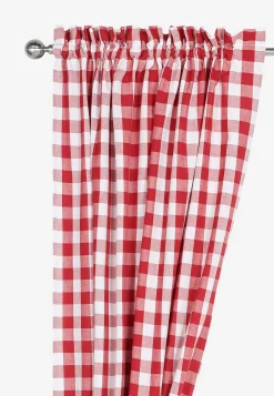 Cellbes of Sweden Vävda, rutiga gardinlängder 2-pack Röd / Vit / Rutig Online